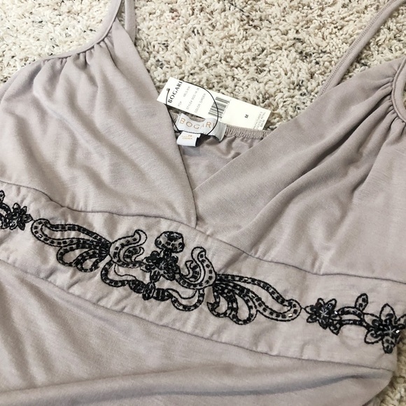 🆕 Bogari silk beaded plunging camisole tank top - Picture 6 of 11